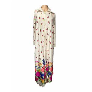Vintage Butterfield 8 Floral Maxi Lounge Dress USA Made Small